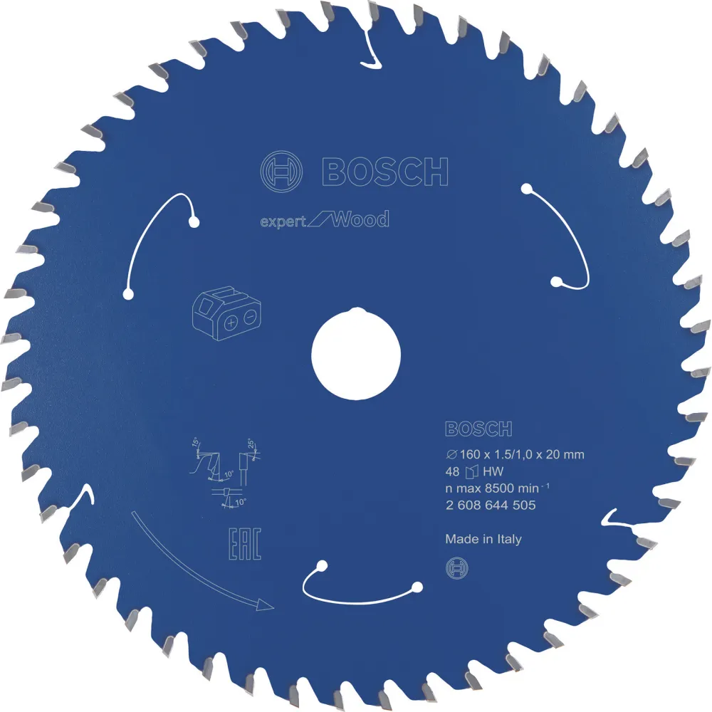 Bosch Kreissägeblatt Expert Wood für Akku-Handkreissägen 160 x 1,5 x 20 mm 48 - 2608644505