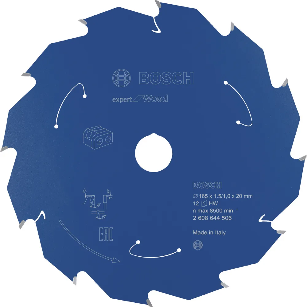 Bosch Kreissägeblatt Expert Wood für Akku-Handkreissägen 165 x 1,5 x 20 mm 12 - 2608644506