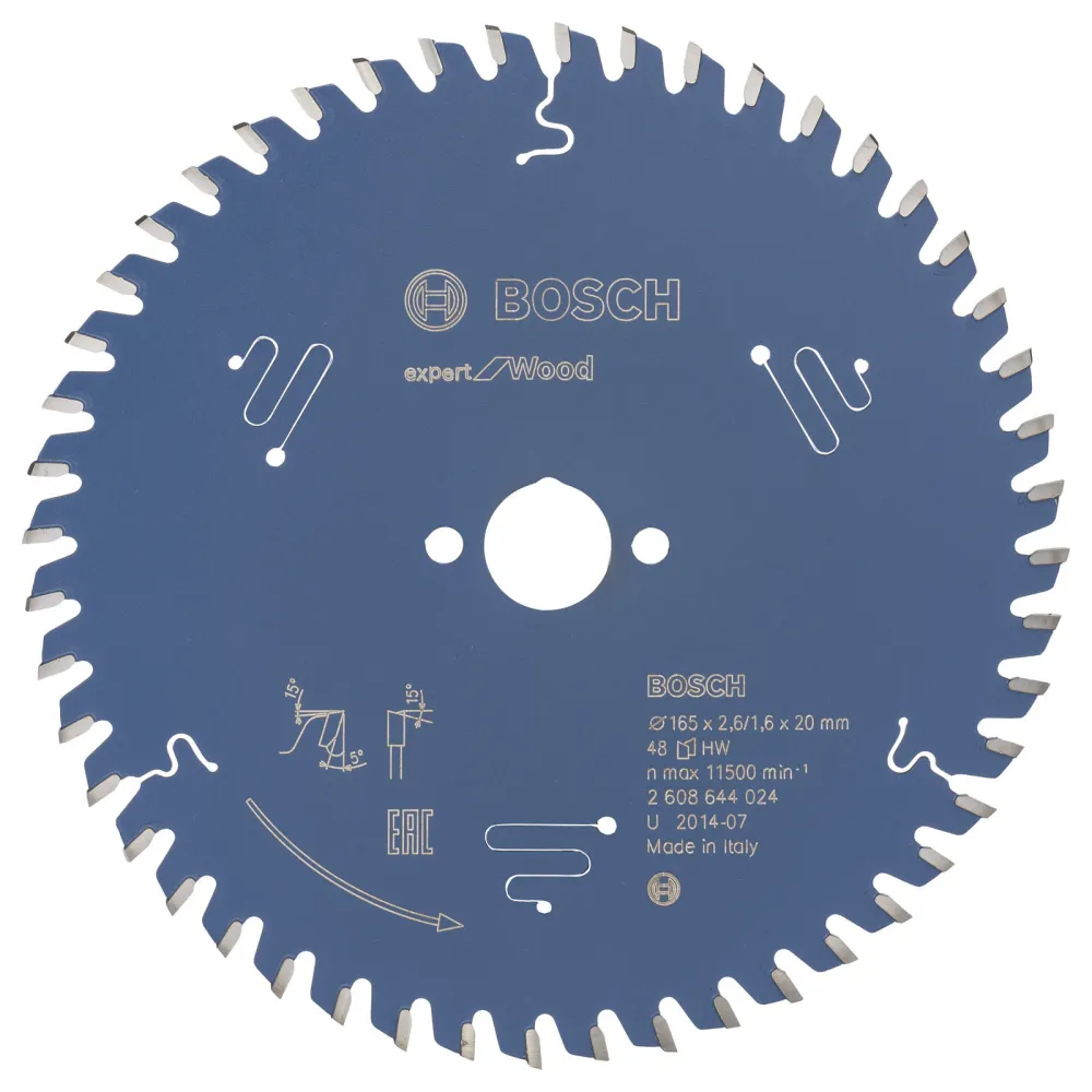 Bosch Kreissägeblatt Expert Wood für Handkreissägen 165 x 20 x 2,6 mm 48 - 2608644024
