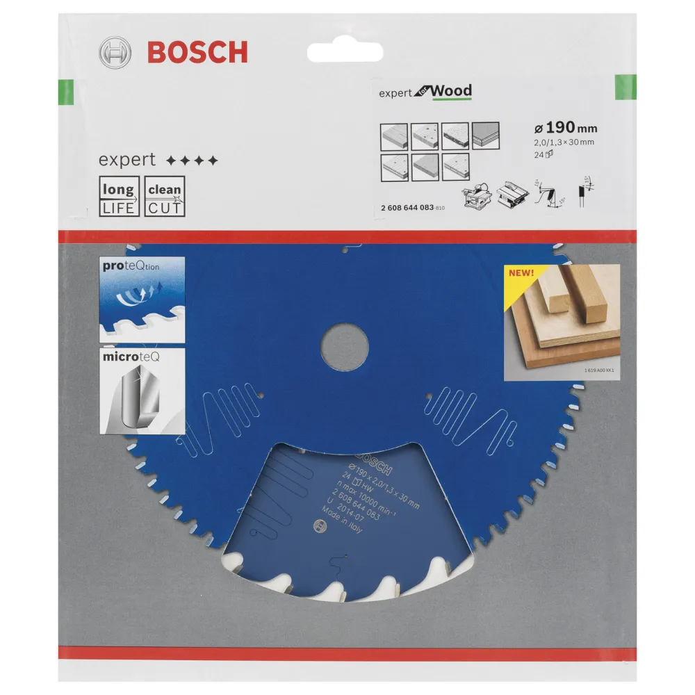 Bosch Kreissägeblatt Expert Wood für Tischkreissägen 190 x 30 x 2 mm 24 - 2608644083