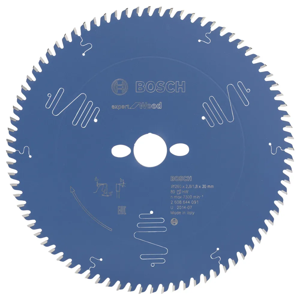 Bosch Kreissägeblatt Expert Wood für Tischkreissägen 260 x 30 x 2,8 mm 80 - 2608644091