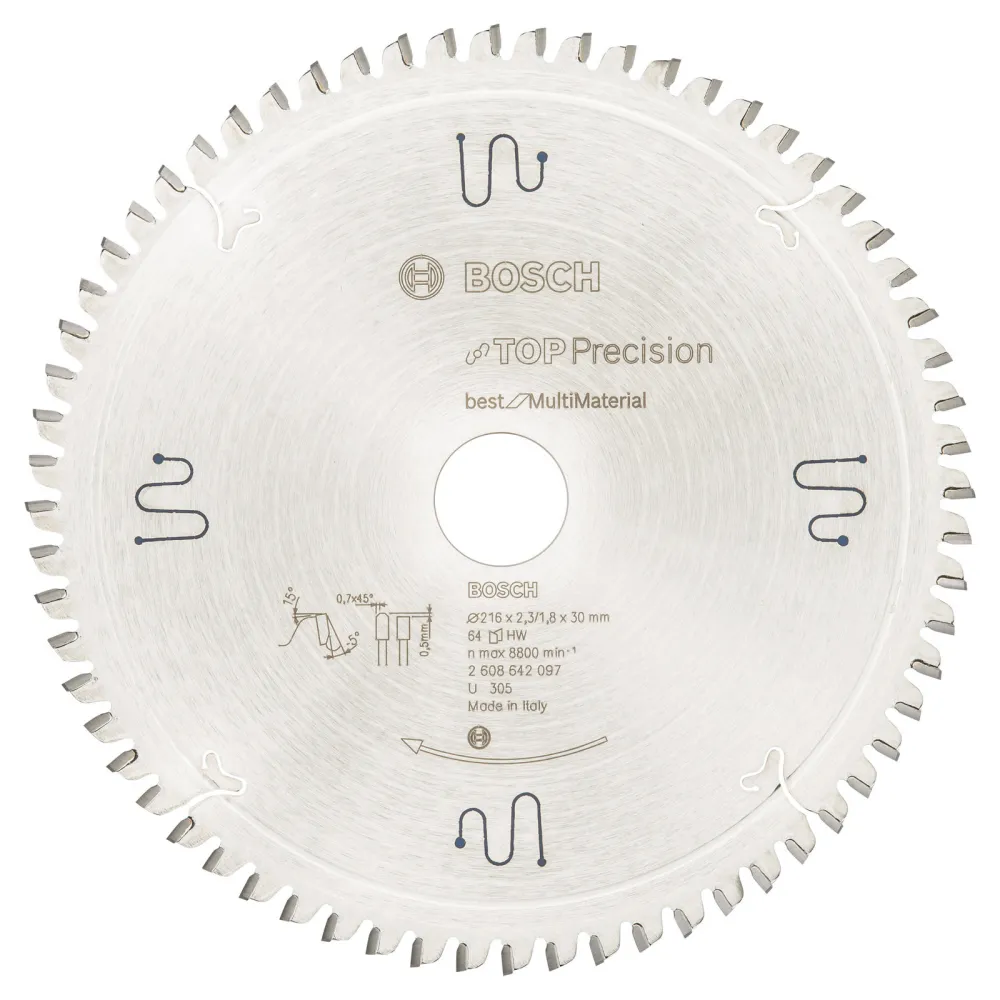 Bosch Kreissägeblatt Top Precision Best Multi Material, 216 x 30 x 2,3 mm, 64 - 2608642097