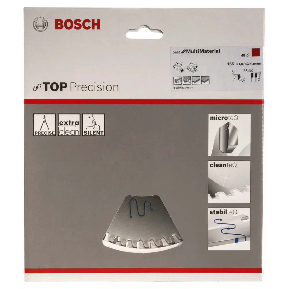 Bosch Kreissägeblatt Top Precision Best Multi Material, 165 x 20 x 1,8 mm, 48 - 2608642388