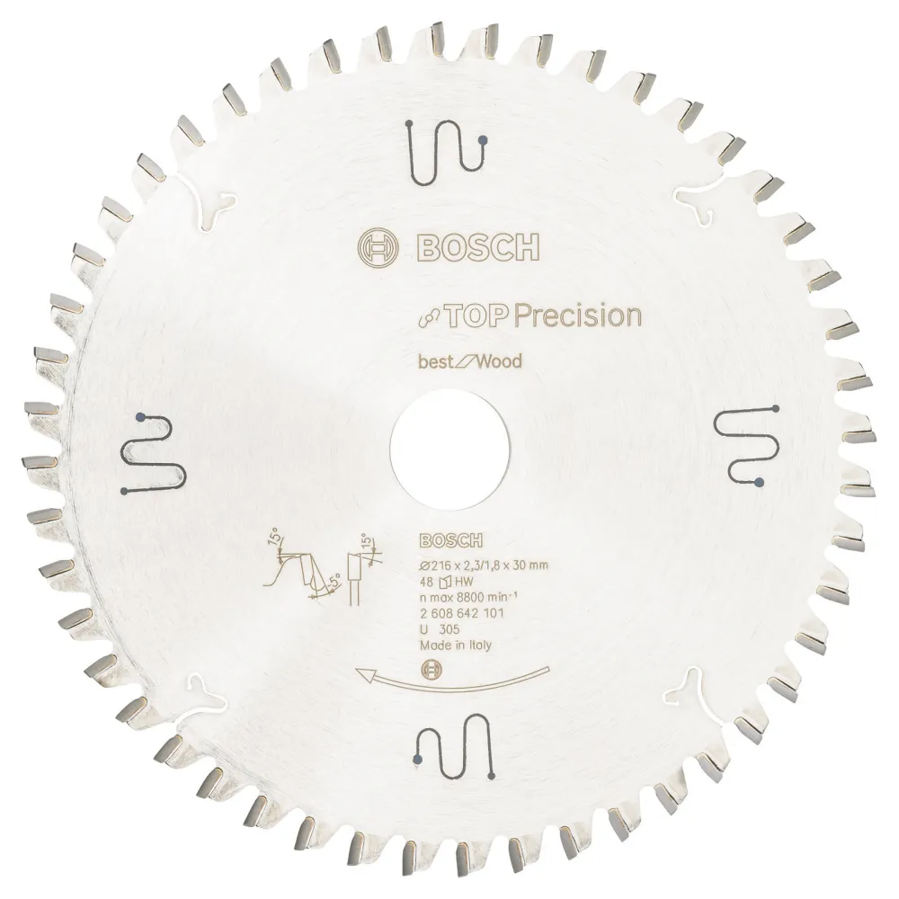 Bosch Kreissägeblatt Top Precision Best Wood, 216 x 30 x 2,3 mm, 48 - 2608642101