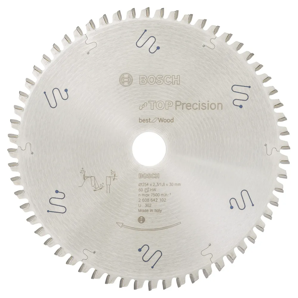 Bosch Kreissägeblatt Top Precision Best Wood, 254 x 30 x 2,3 mm, 60 - 2608642102