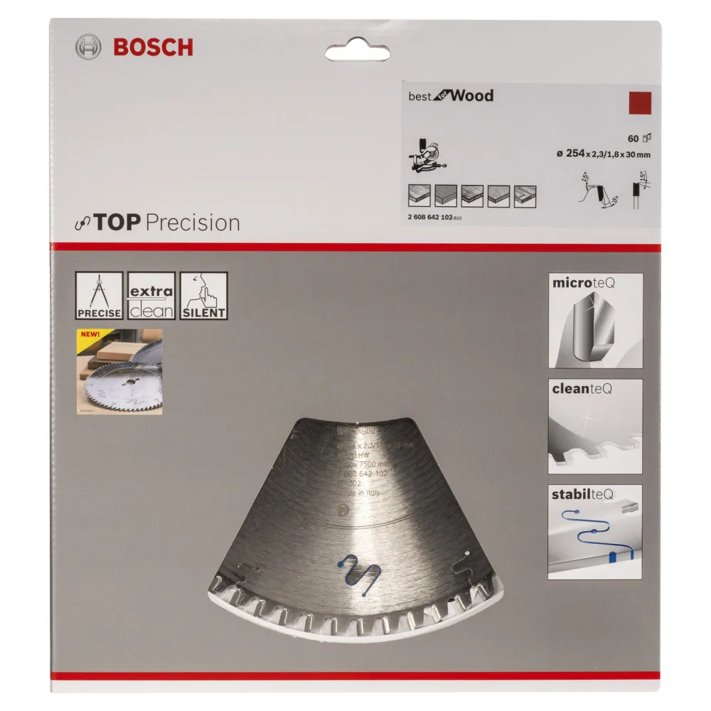 Bosch Kreissägeblatt Top Precision Best Wood, 254 x 30 x 2,3 mm, 60 - 2608642102
