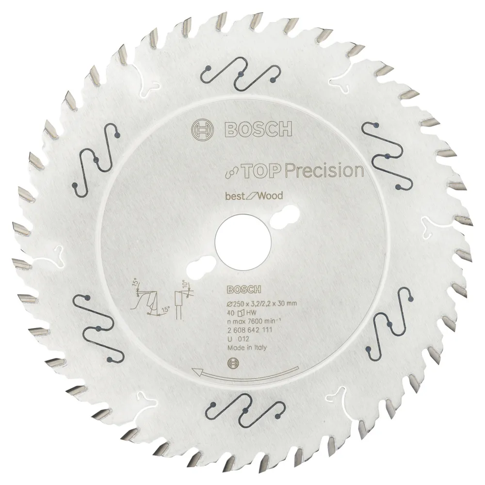 Bosch Kreissägeblatt Top Precision Best Wood, 250 x 30 x 3,2 mm, 40 - 2608642111