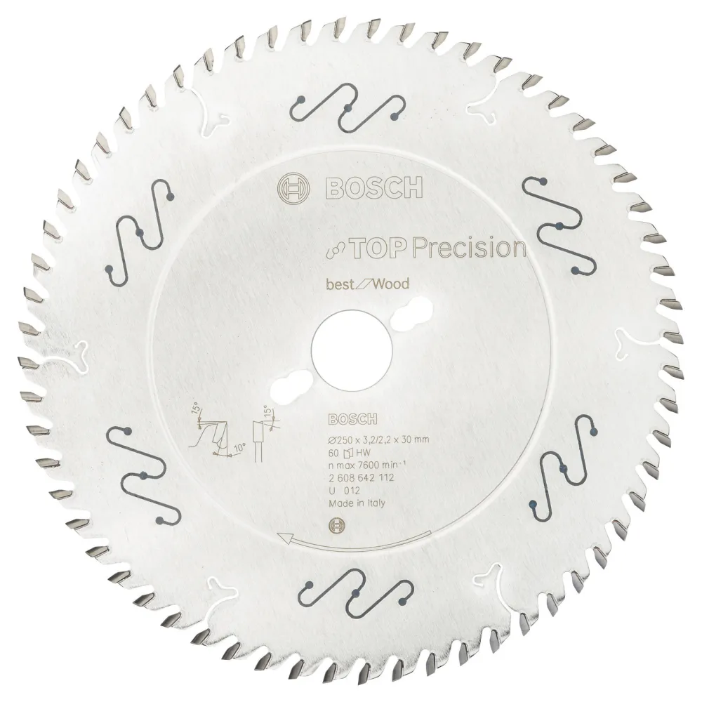 Bosch Kreissägeblatt Top Precision Best Wood, 250 x 30 x 3,2 mm, 60 - 2608642112