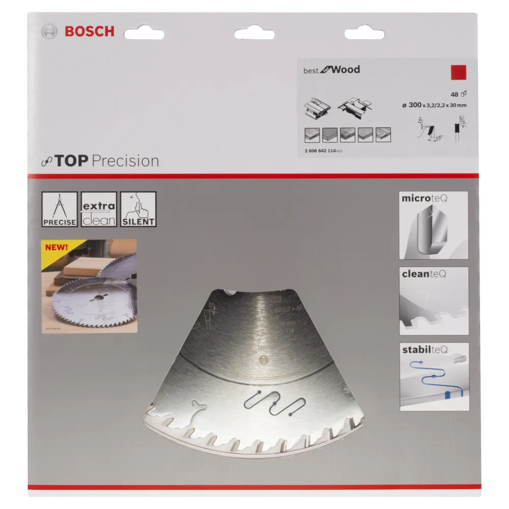 Bosch Kreissägeblatt Top Precision Best Wood, 300 x 30 x 3,2 mm, 48 - 2608642114