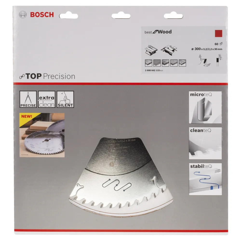 Bosch Kreissägeblatt Top Precision Best Wood, 300 x 30 x 3,2 mm, 60 - 2608642115