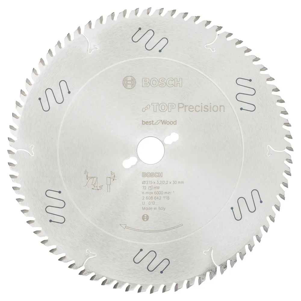 Bosch Kreissägeblatt Top Precision Best Wood, 315 x 30 x 3,2 mm, 72 - 2608642118