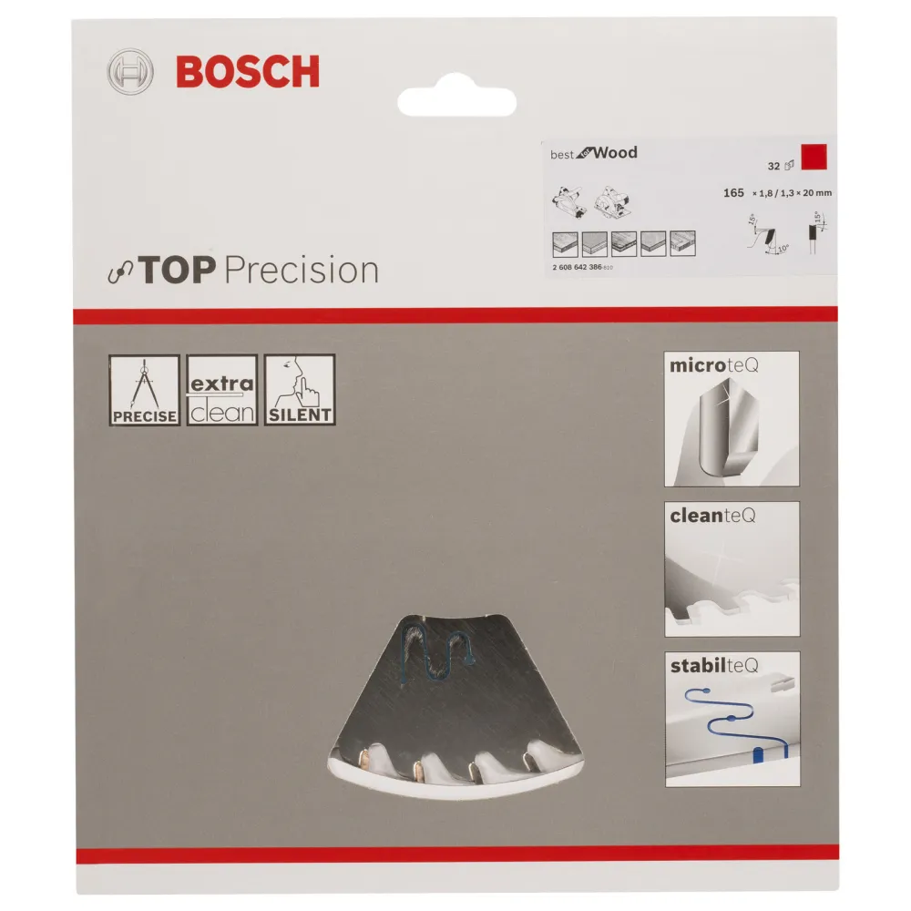 Bosch Kreissägeblatt Top Precision Best Wood, 165 x 20 x 1,8 mm, 32 - 2608642386