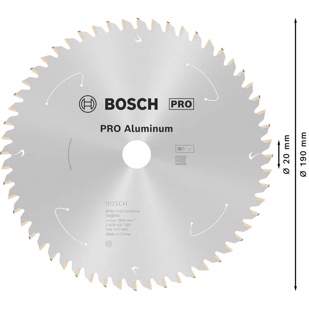 Bosch PRO Aluminium cordless Blatt für Kreissägen 190 x 2 x 20 mm - 2608837769