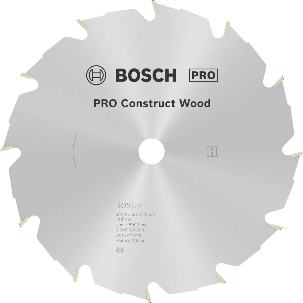 Bosch PRO Construct Wood Kreissägeblatt 184 x 2,6 x 16 mm - 2608641200