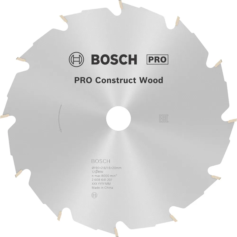 Bosch PRO Construct Wood Kreissägeblatt 190 x 2,6 x 20 mm - 2608641201