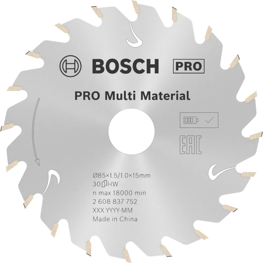 Bosch PRO Multi Material cordless Blatt für Kreissägen 85 x 1,5 x 15 mm - 2608837752