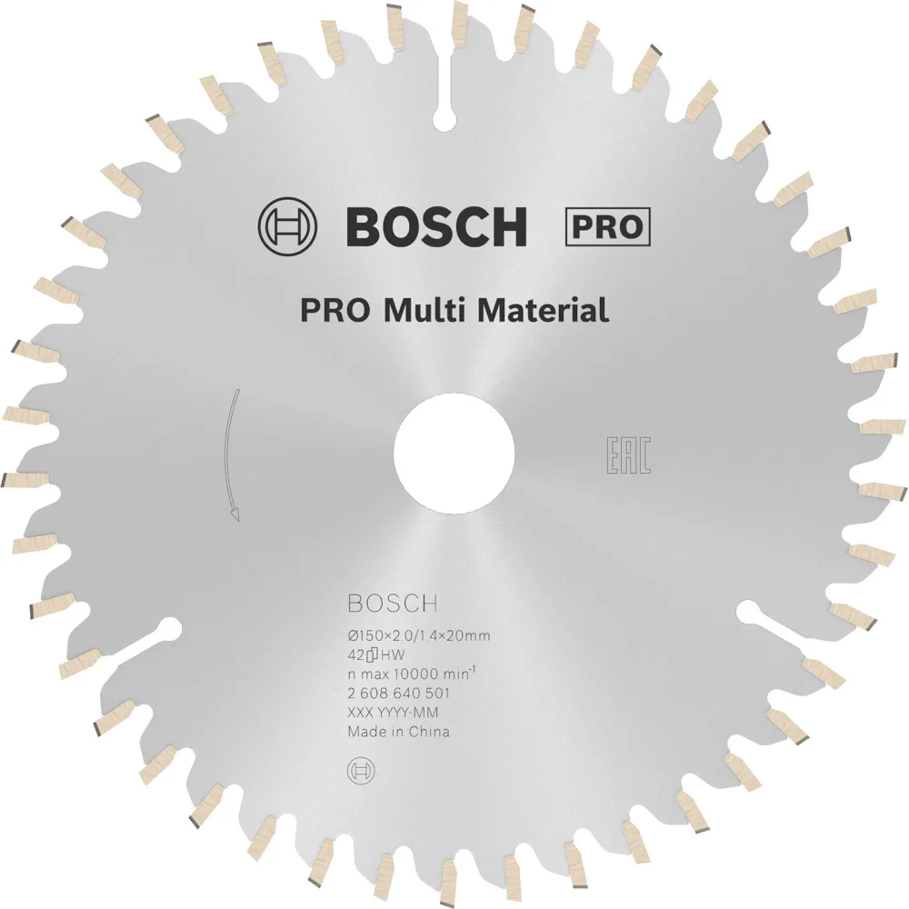 Bosch PRO Multi Material Kreissägeblatt 150 x 2 x 20 mm - 2608640501