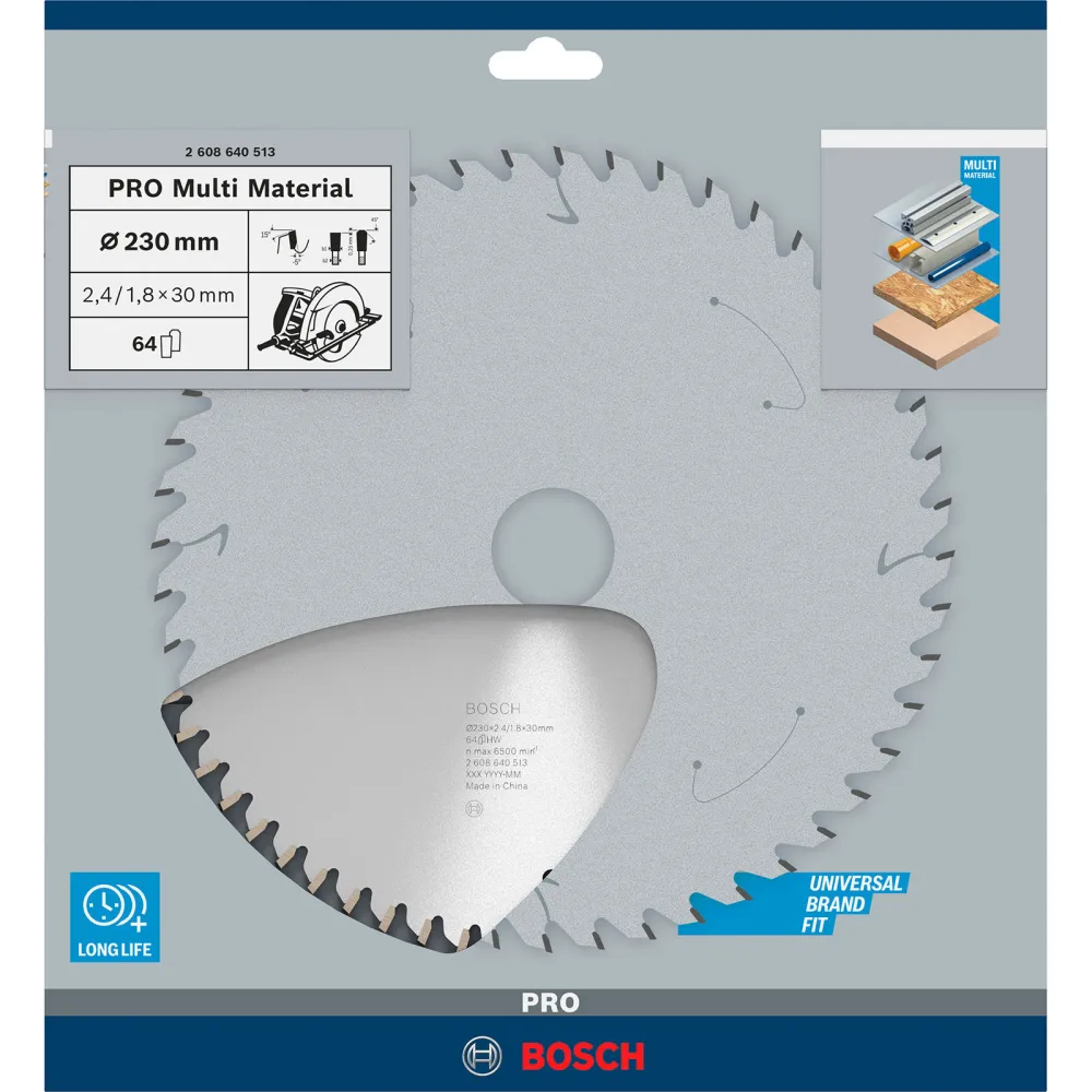 Bosch PRO Multi Material Kreissägeblatt 230 x 2,4 x 30 mm - 2608640513