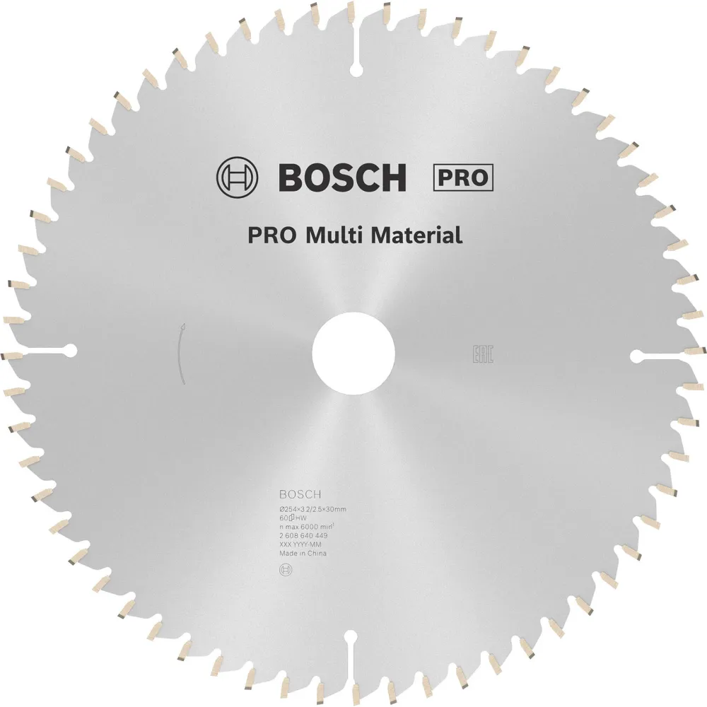 Bosch PRO Multi Material Kreissägeblatt 254 x 3,2 x 30 mm - 2608640449