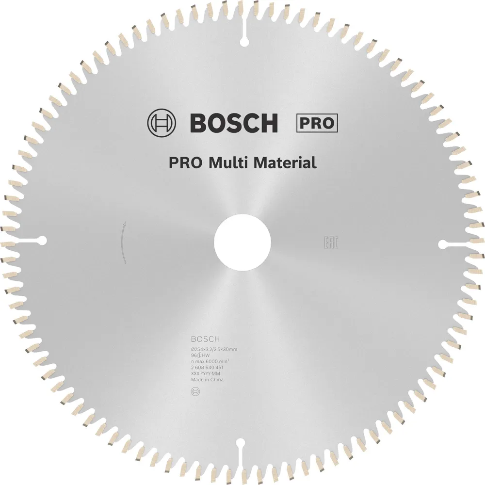 Bosch PRO Multi Material Kreissägeblatt 254 x 3,2 x 30 mm - 2608640451