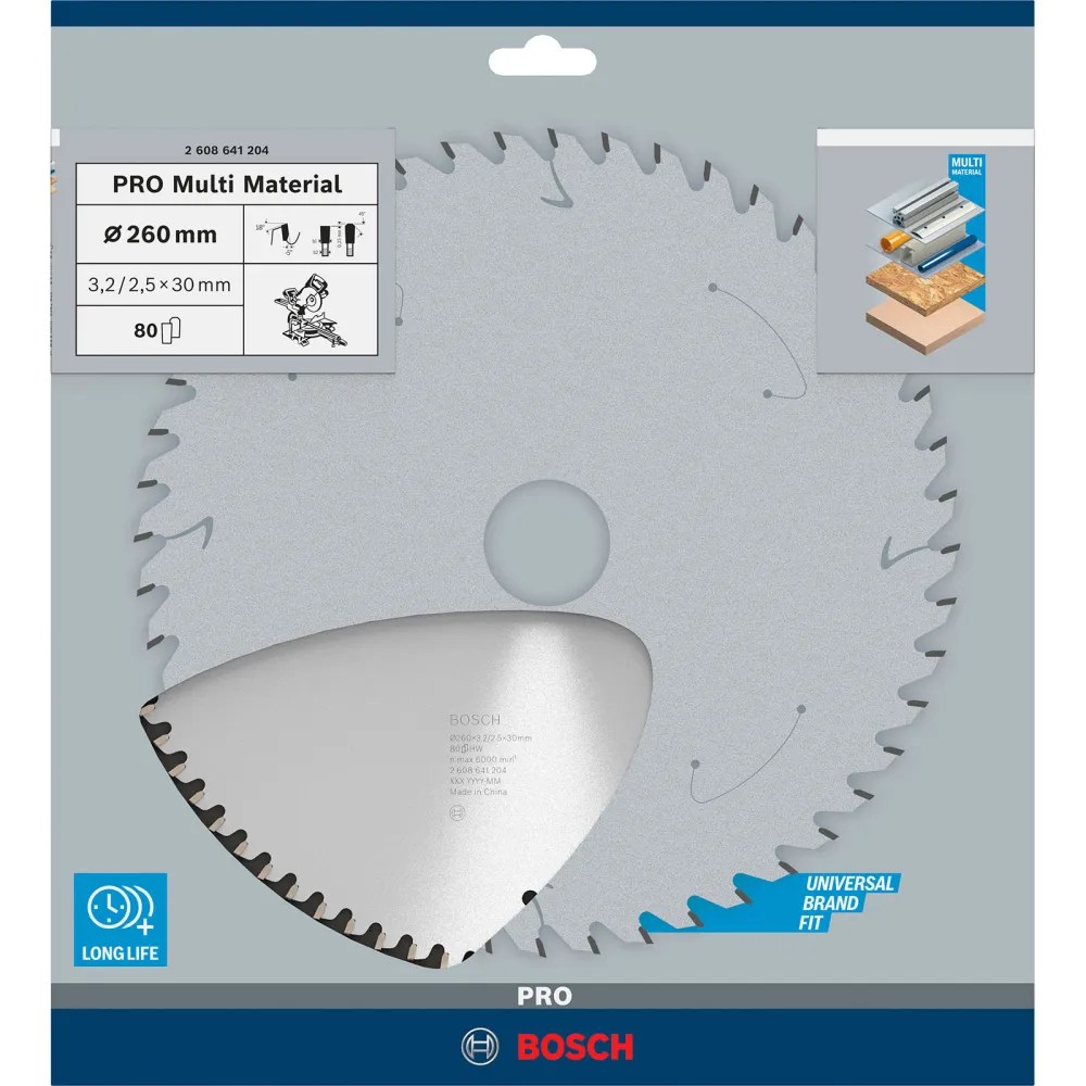 Bosch PRO Multi Material Kreissägeblatt 260 x 3,2 x 30 mm - 2608641204