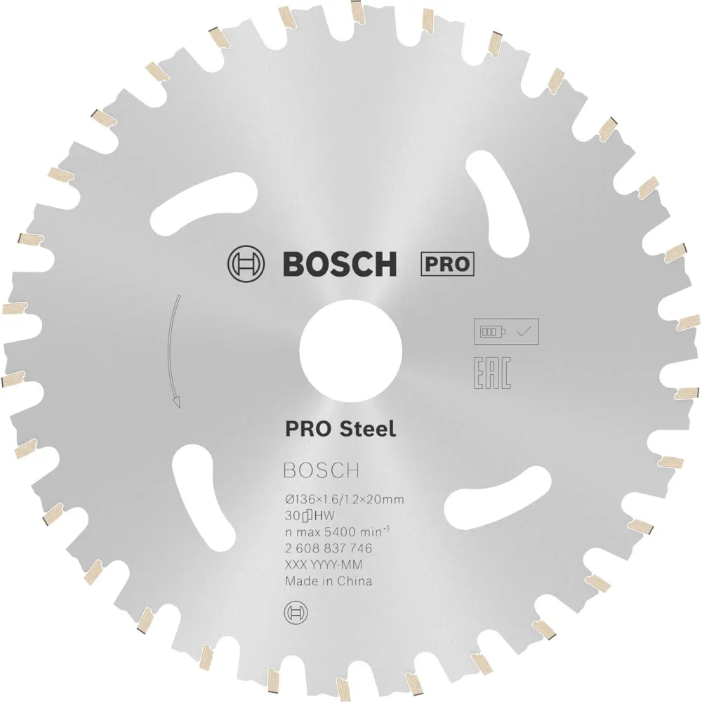 Bosch PRO Steel cordless Blatt für Kreissägen 136 x 1,6 x 20 mm - 2608837746
