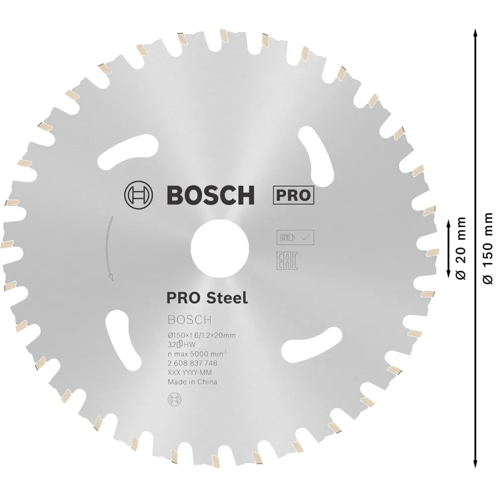 Bosch PRO Steel cordless Blatt für Kreissägen 150 x 1,6 x 20 mm - 2608837748