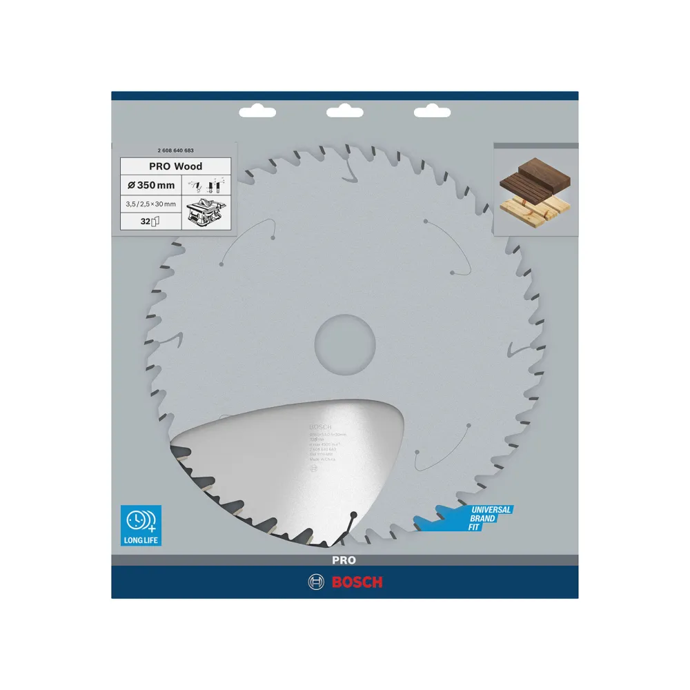 Bosch PRO Wood cordless Blatt für Kreissägen 350 x 3,5 x 30 mm - 2608640683