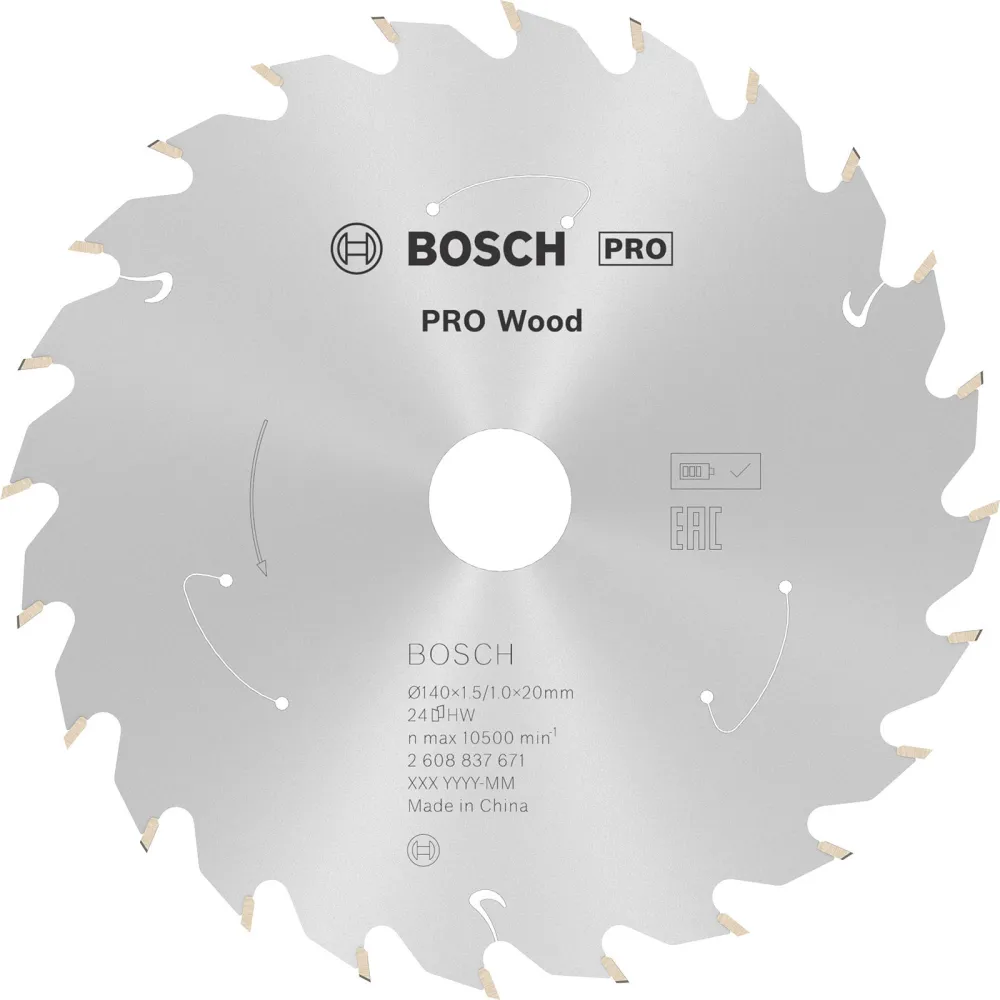 Bosch PRO Wood cordless Blatt für Kreissägen 140 x 1,5 x 20 mm - 2608837671
