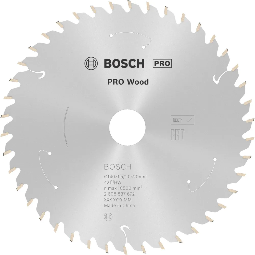 Bosch PRO Wood cordless Blatt für Kreissägen 140 x 1,5 x 20 mm - 2608837672