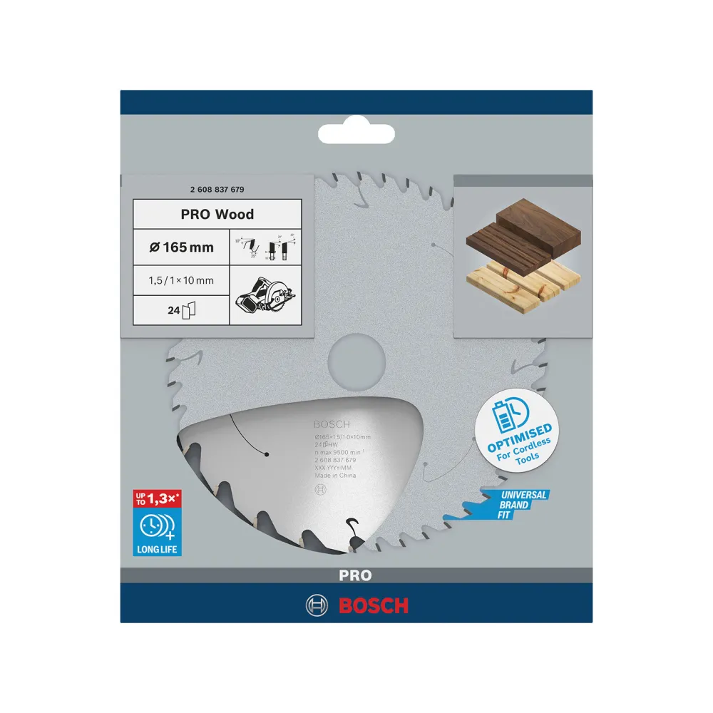 Bosch PRO Wood cordless Blatt für Kreissägen 165 x 1,5 x 10 mm - 2608837679
