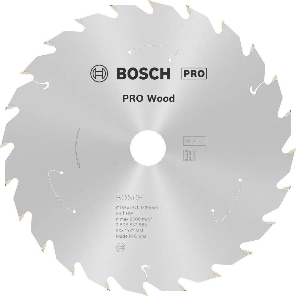 Bosch PRO Wood cordless Blatt für Kreissägen 165 x 1,5 x 20 mm - 2608837685