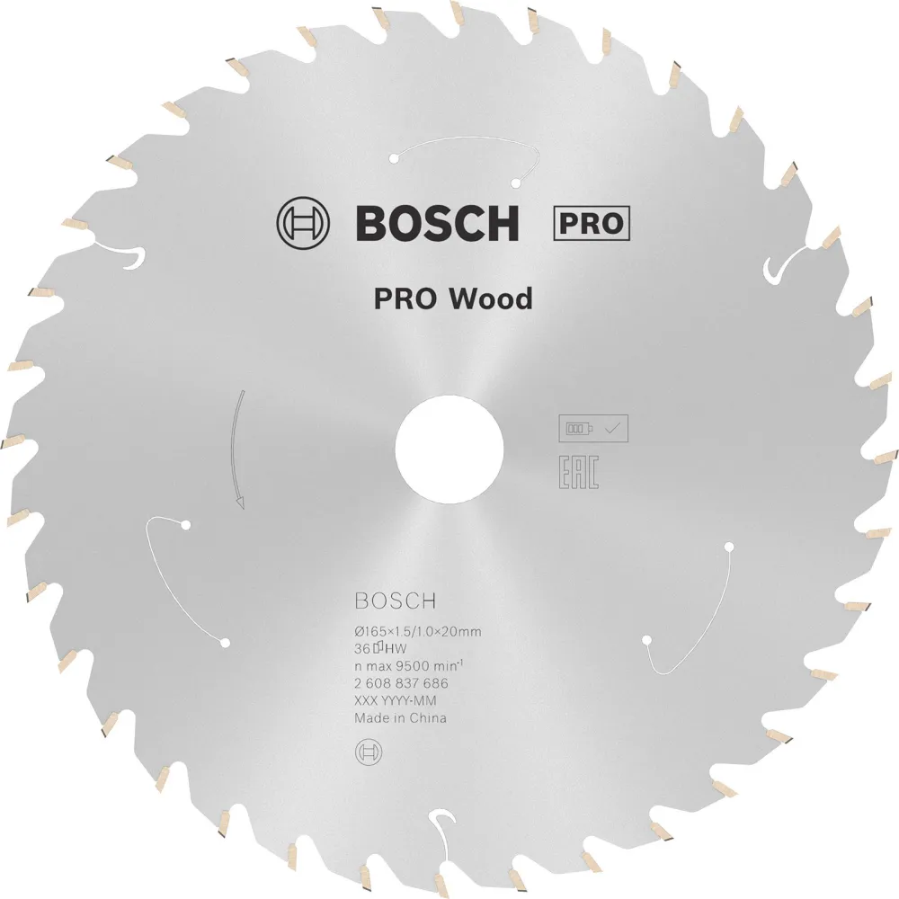 Bosch PRO Wood cordless Blatt für Kreissägen 165 x 1,5 x 20 mm - 2608837686