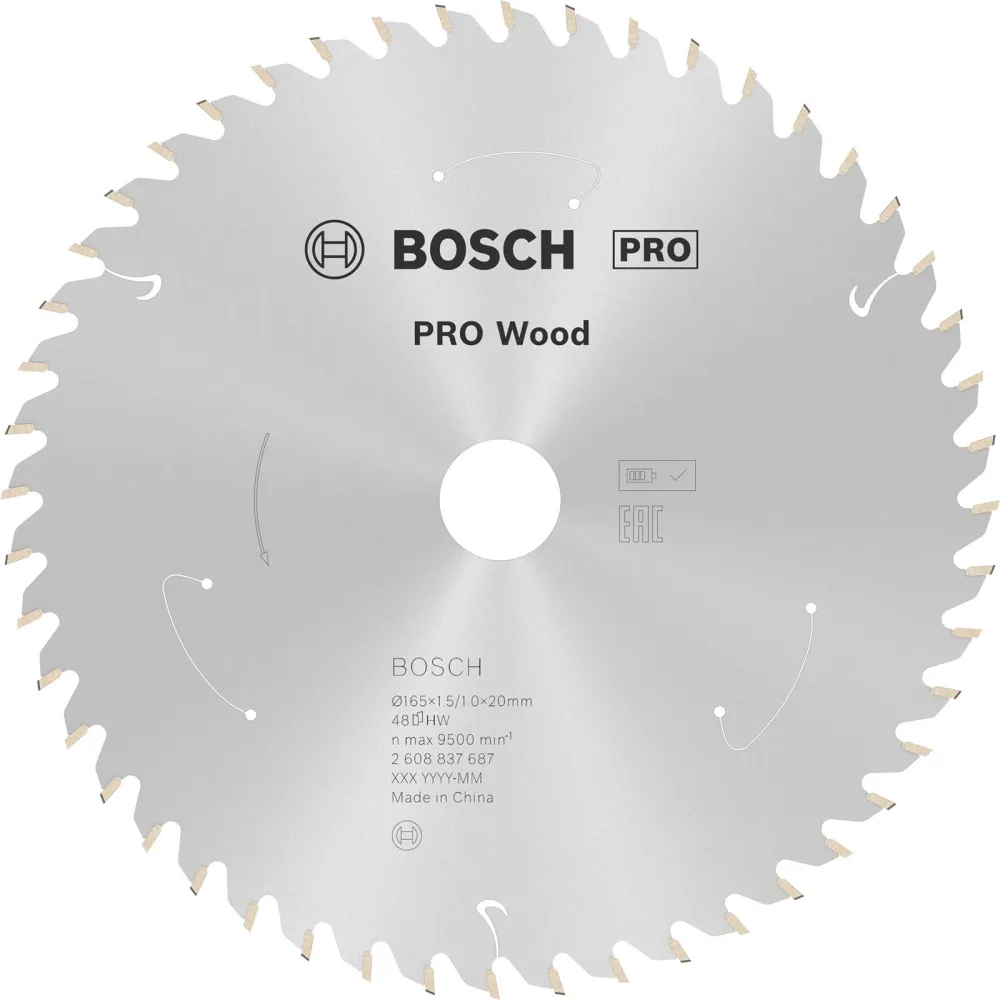 Bosch PRO Wood cordless Blatt für Kreissägen 165 x 1,5 x 20 mm - 2608837687
