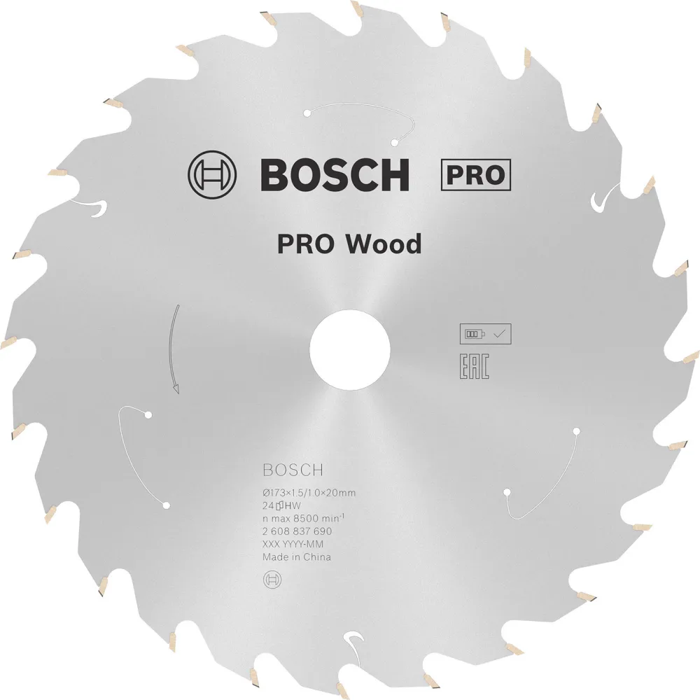 Bosch PRO Wood cordless Blatt für Kreissägen 173 x 1,5 x 20 mm - 2608837690