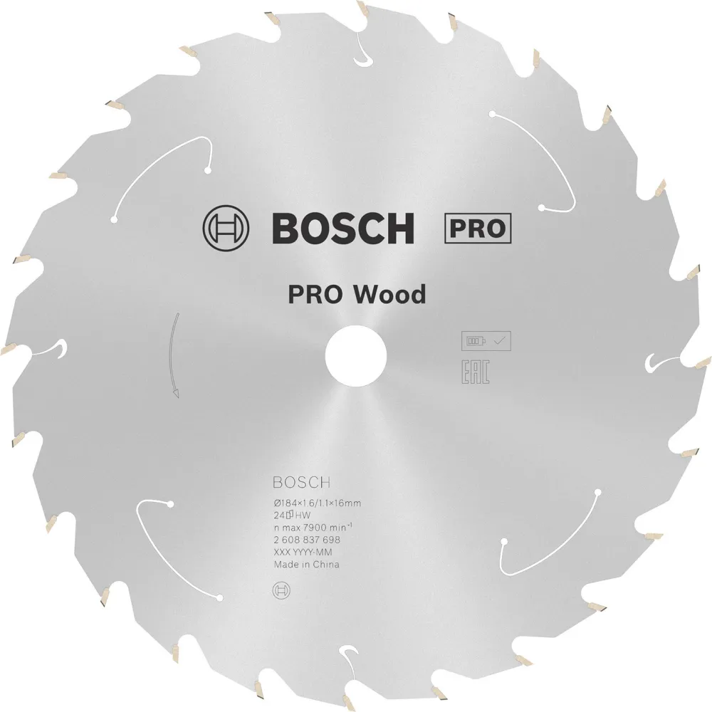 Bosch PRO Wood cordless Blatt für Kreissägen 184 x 1,6 x 16 mm - 2608837698