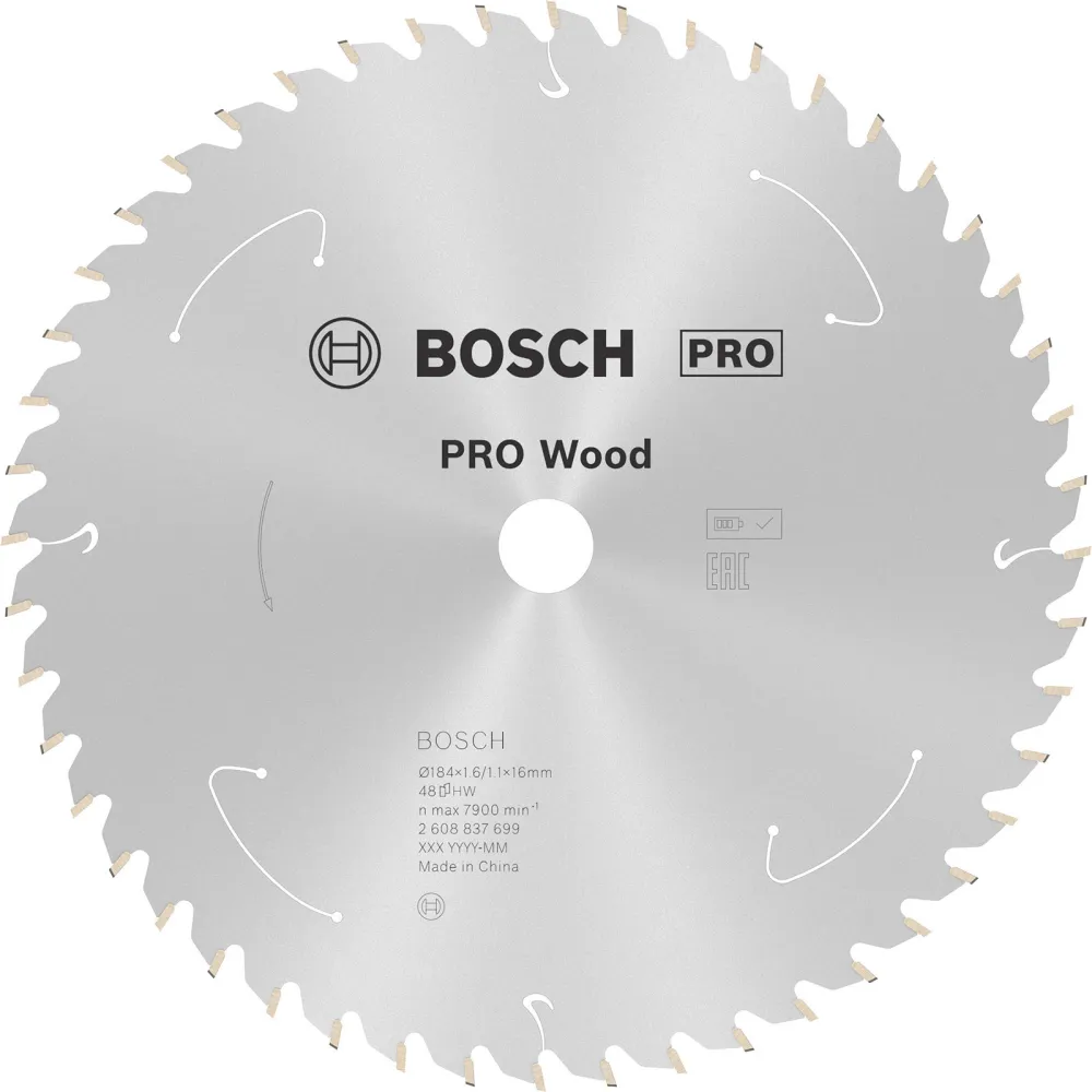 Bosch PRO Wood cordless Blatt für Kreissägen 184 x 1,6 x 16 mm - 2608837699