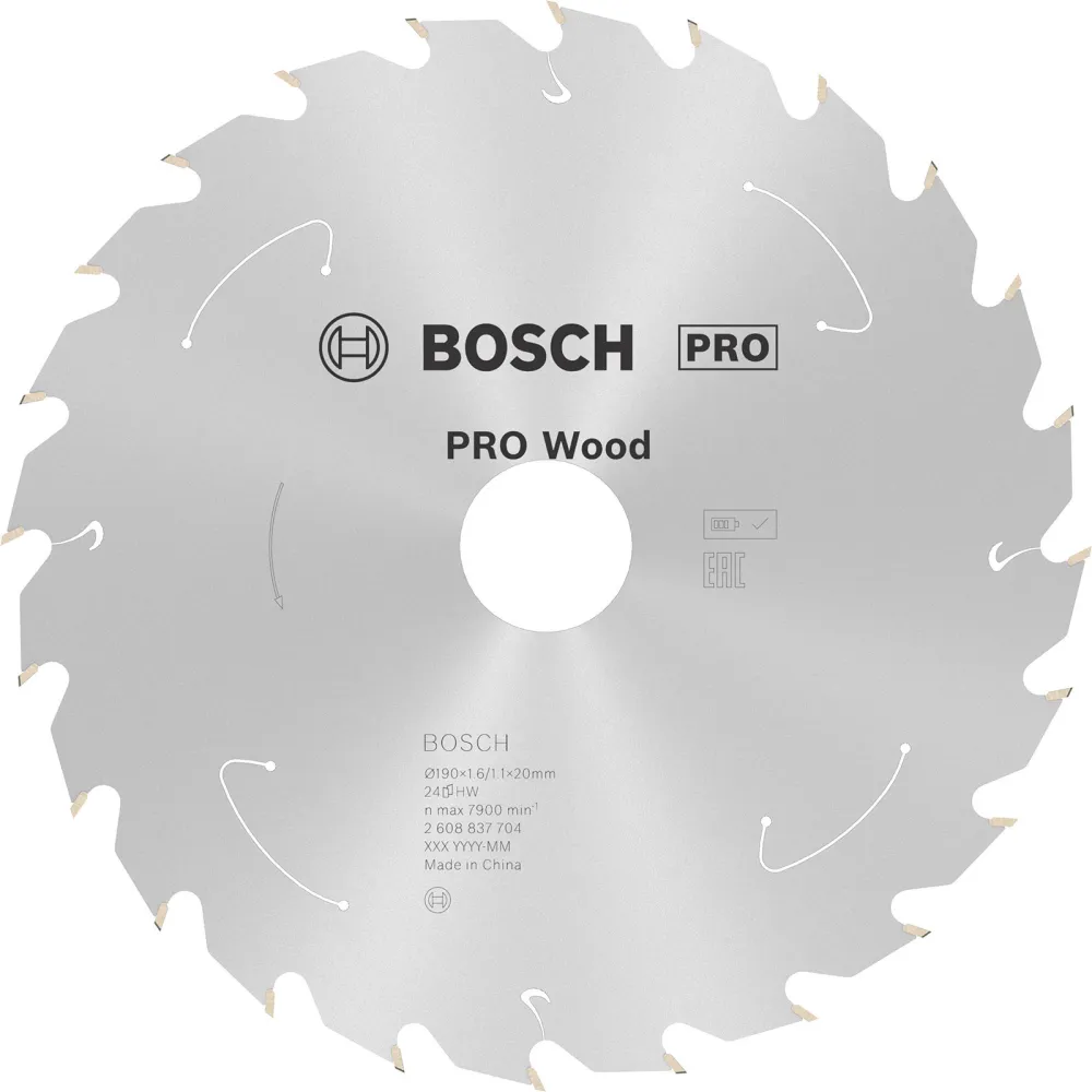 Bosch PRO Wood cordless Blatt für Kreissägen 190 x 1,6 x 20 mm - 2608837704