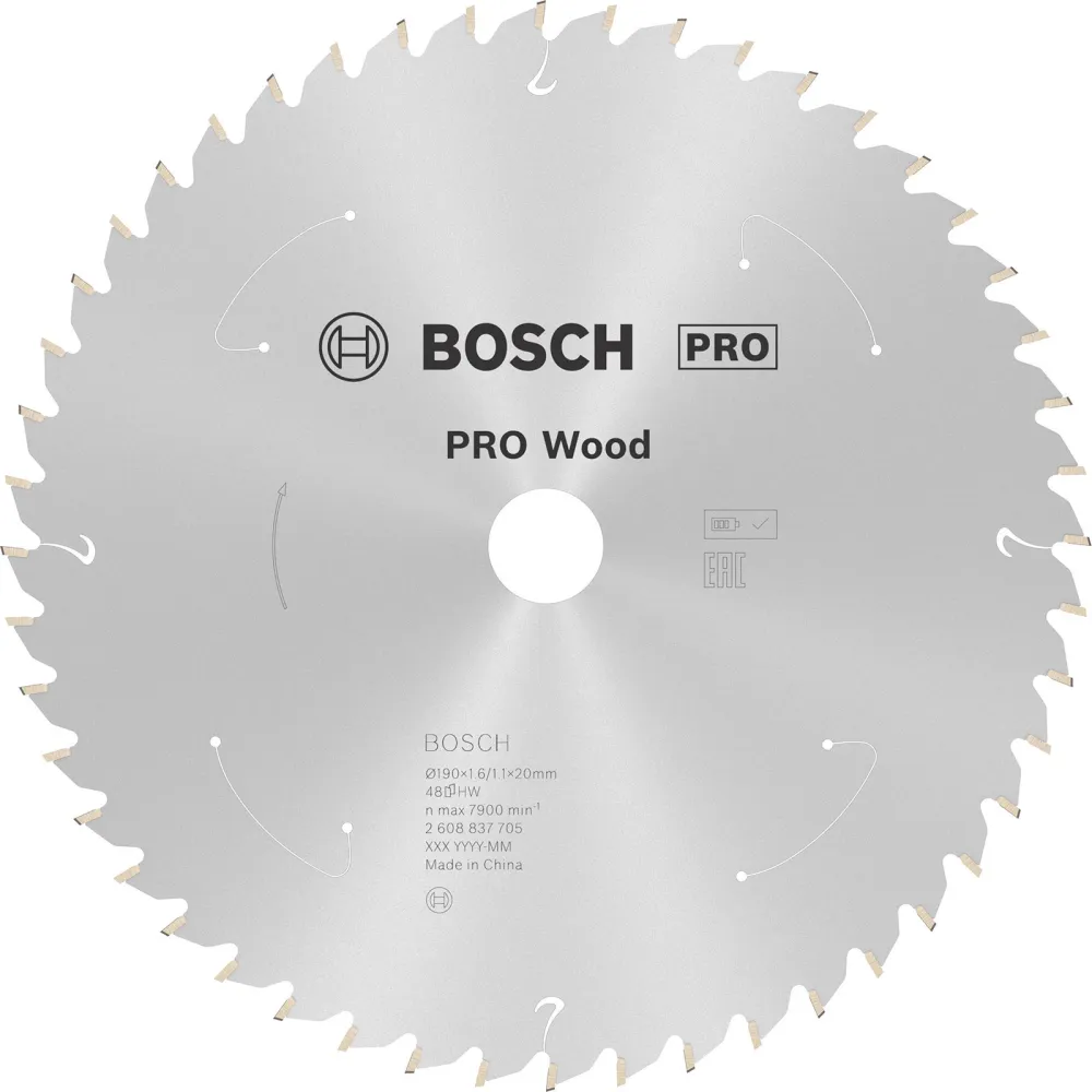 Bosch PRO Wood cordless Blatt für Kreissägen 190 x 1,6 x 20 mm - 2608837705