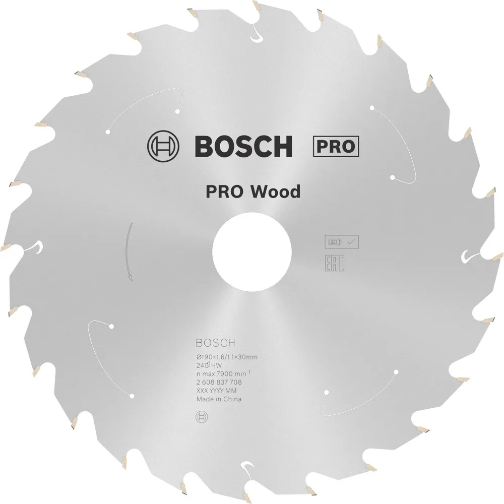 Bosch PRO Wood cordless Blatt für Kreissägen 190 x 1,6 x 30 mm - 2608837708
