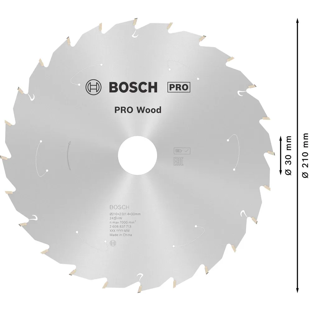 Bosch PRO Wood cordless Blatt für Kreissägen 210 x 1,7 x 30 mm - 2608837713