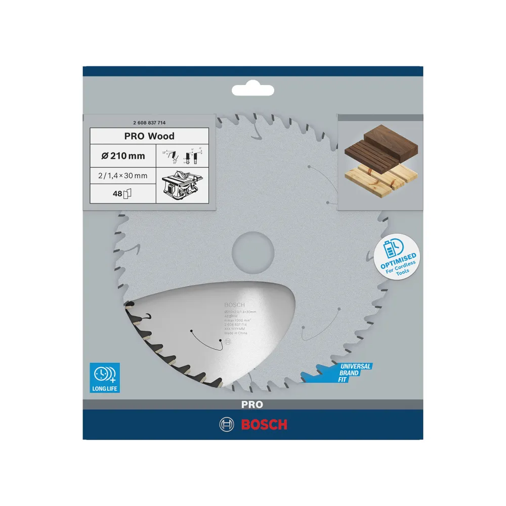 Bosch PRO Wood cordless Blatt für Kreissägen 210 x 1,7 x 30 mm - 2608837714