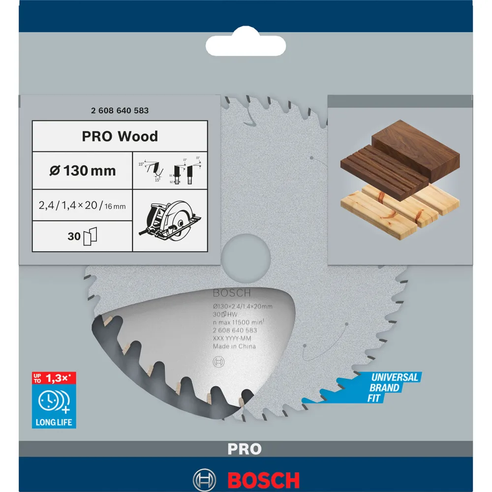 Bosch PRO Wood Kreissägeblatt 130 x 2,4 x 20 mm - 2608640583