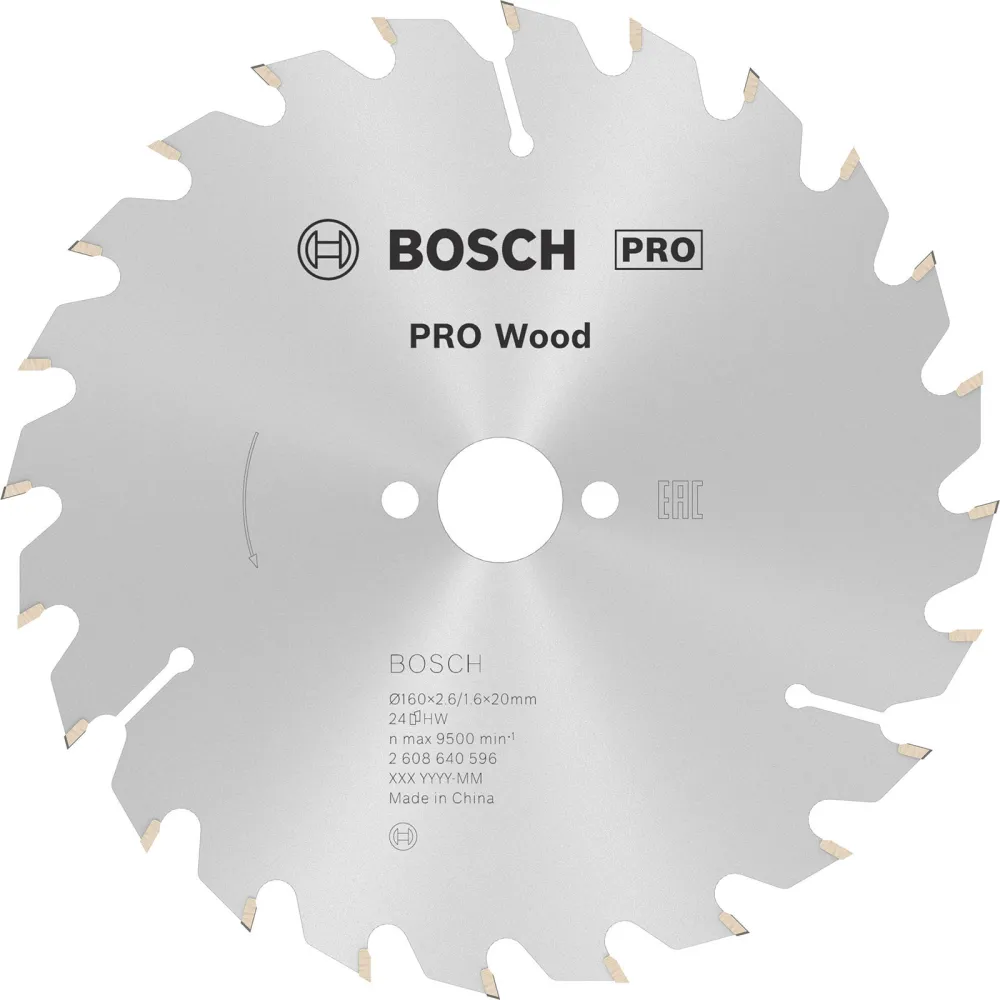 Bosch PRO Wood Kreissägeblatt 160 x 2,6 x 20 mm - 2608640596