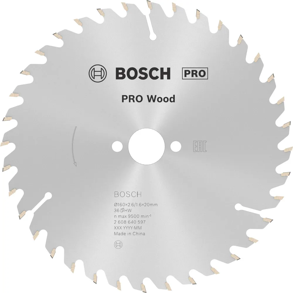 Bosch PRO Wood Kreissägeblatt 160 x 2,6 x 20 mm - 2608640597