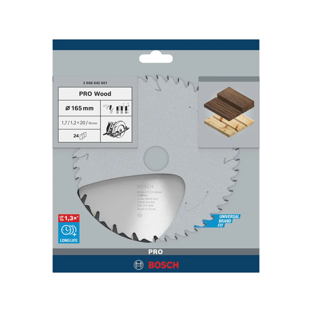 Bosch PRO Wood Kreissägeblatt 165 x 1,7 x 20 mm - 2608642601