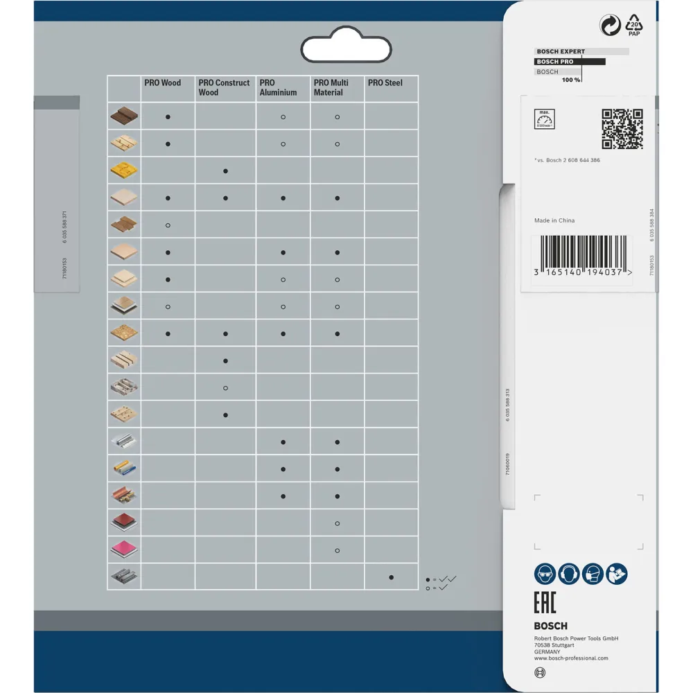 Bosch PRO Wood Kreissägeblatt 180 x 2,6 x 30 mm - 2608640609