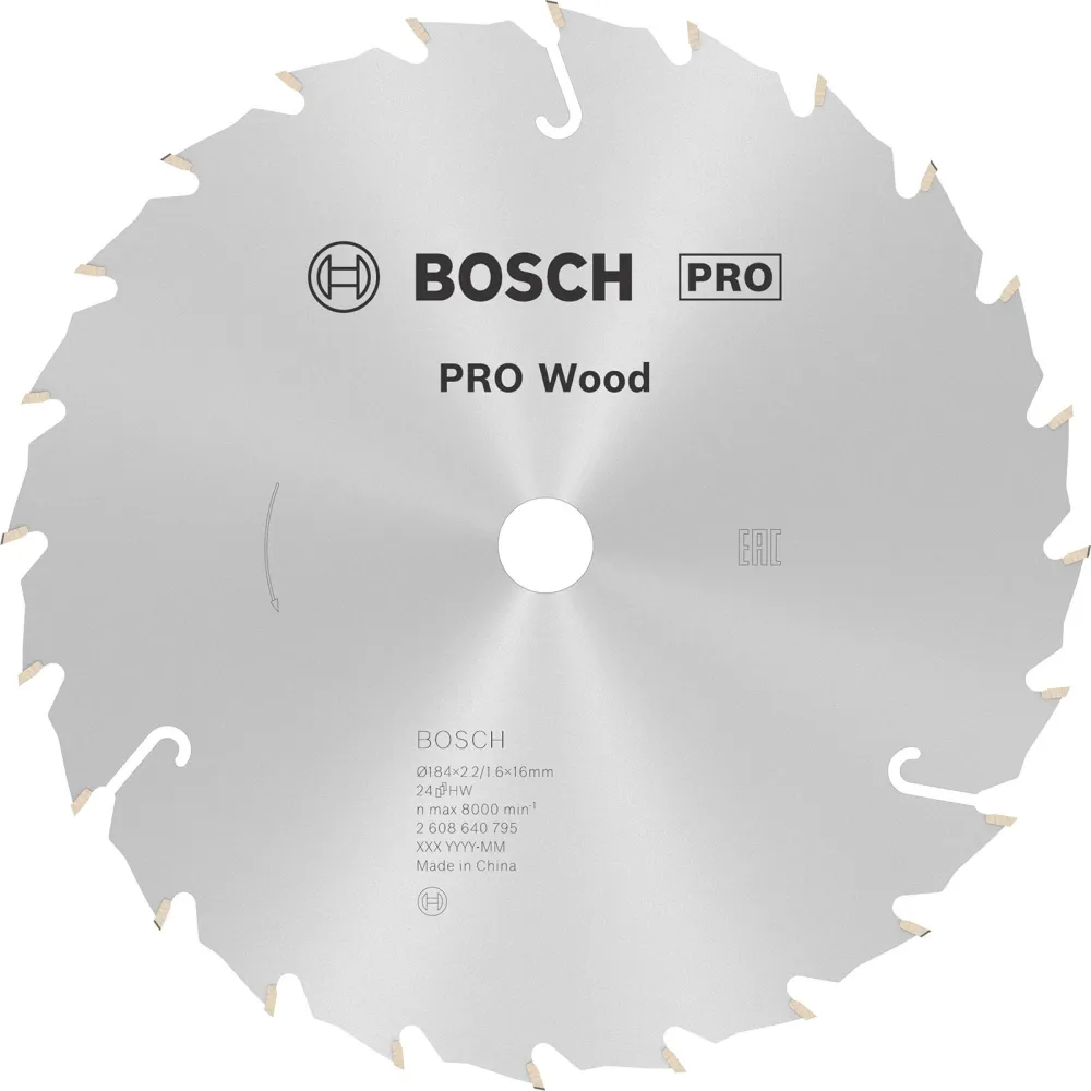 Bosch PRO Wood Kreissägeblatt 184 x 2,2 x 16 mm - 2608640795