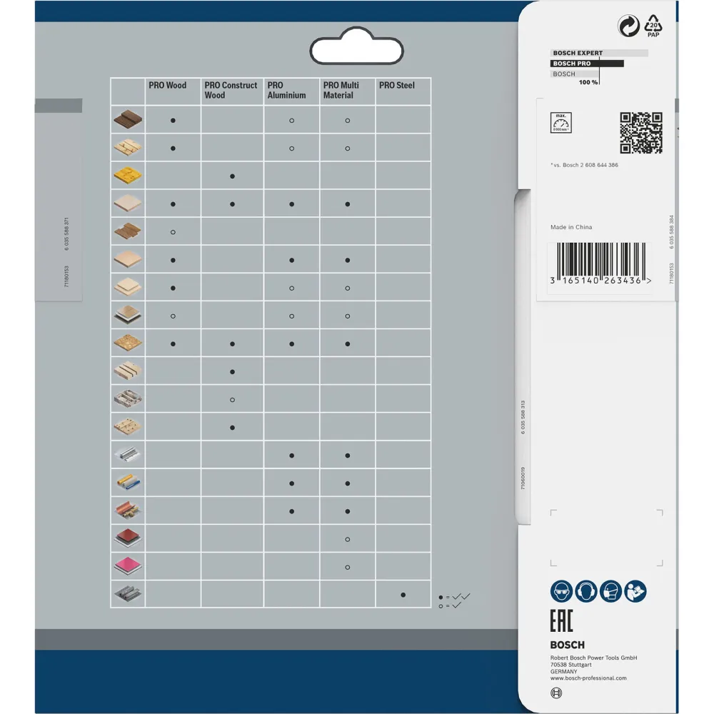 Bosch PRO Wood Kreissägeblatt 184 x 2,6 x 16 mm - 2608640818