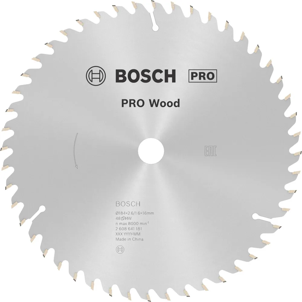 Bosch PRO Wood Kreissägeblatt 184 x 2,6 x 16 mm - 2608641181